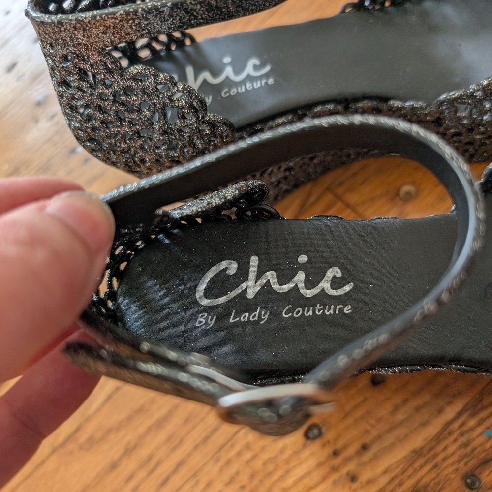 Chic by Lady Couture Glittery Butterfly jelly Platform Wedges - Picture 7 of 8